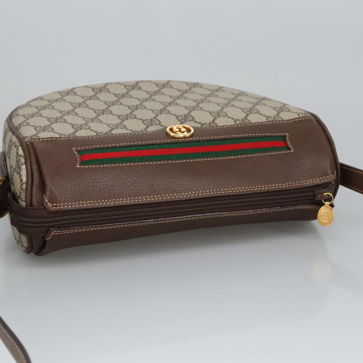 GUCCI GG Supreme Web Sherry Line Bag PVC Beige 001 123 0918 101309A