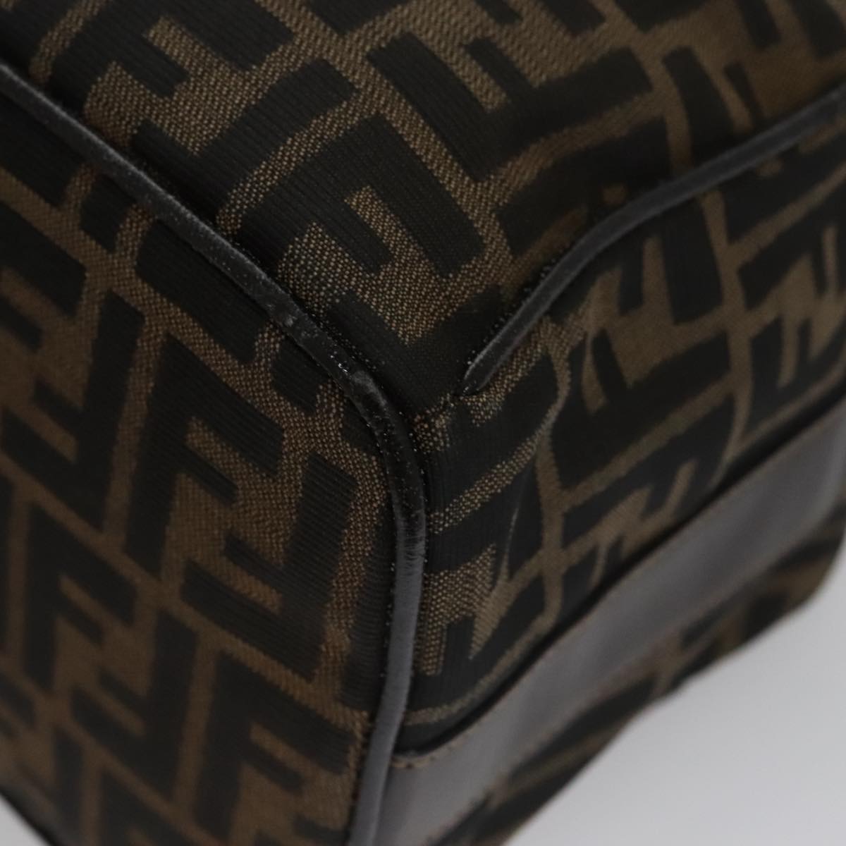 FENDI Zucca Canvas Vanity Hand Bag Brown 101351