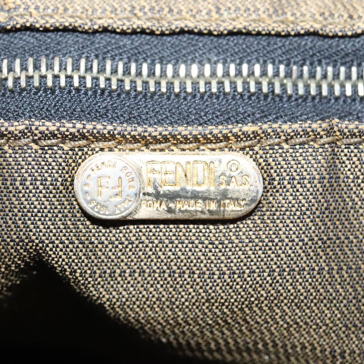 FENDI Zucca Canvas Vanity Hand Bag Brown 101351