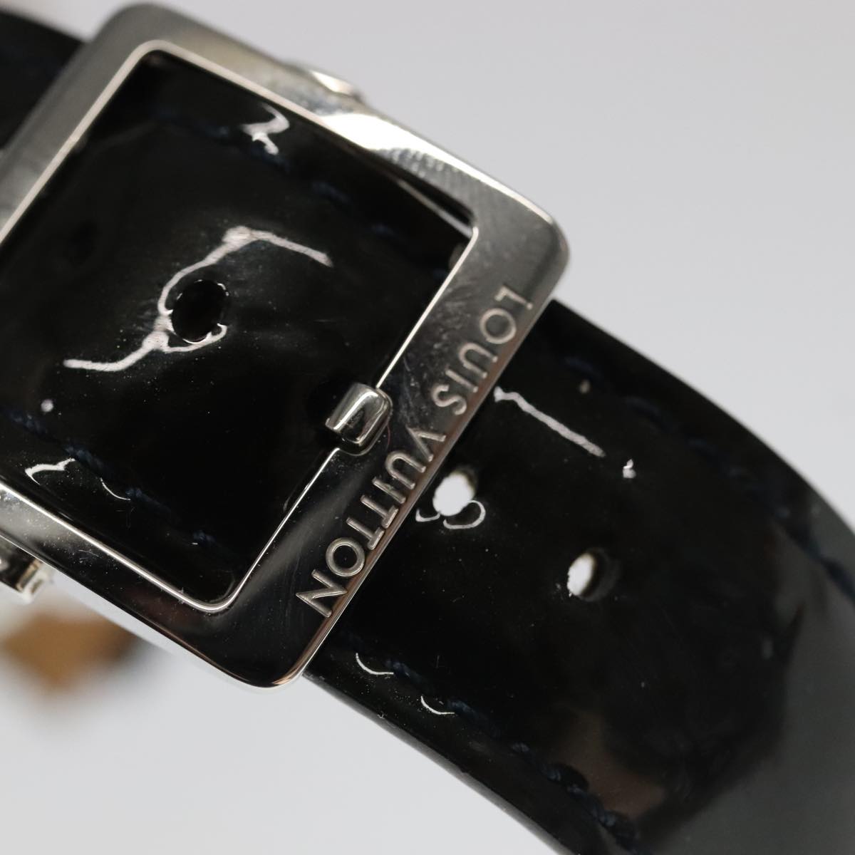 LOUIS VUITTON Tambour Forever Q121F Diamond Lug Pave Diamond Gray Watches Q121F 101376S