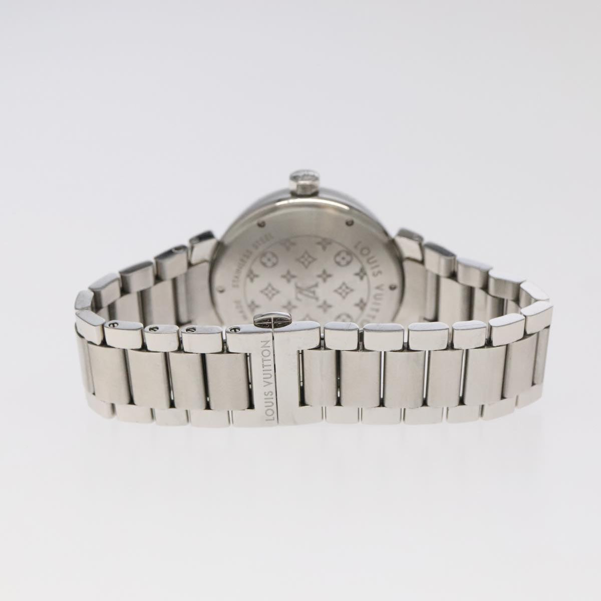 LOUIS VUITTON Tambour Forever Q121F Diamond Lug Pave Diamond Gray Watches Q121F 101376S