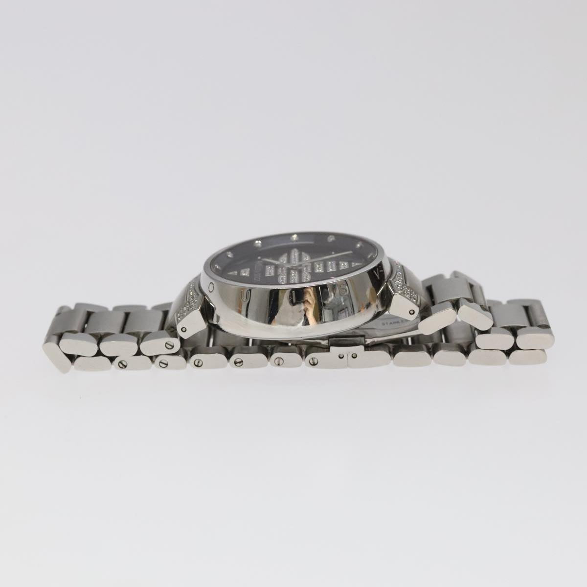 LOUIS VUITTON Tambour Forever Q121F Diamond Lug Pave Diamond Gray Watches Q121F 101376S