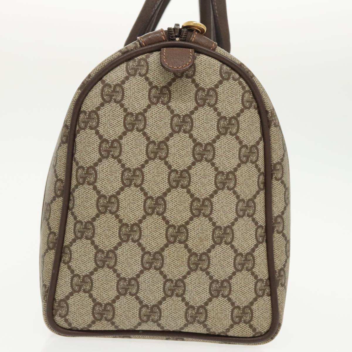 GUCCI GG Supreme Web Sherry Line Boston Bag PVC Beige Red 40 02 007 101456