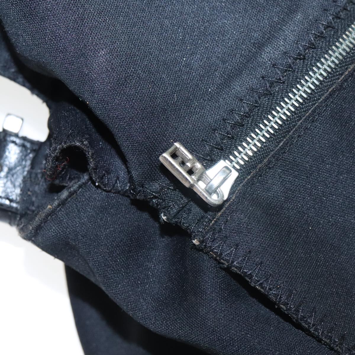FENDI Mamma Baguette Shoulder Bag Nylon Black Silver 101489