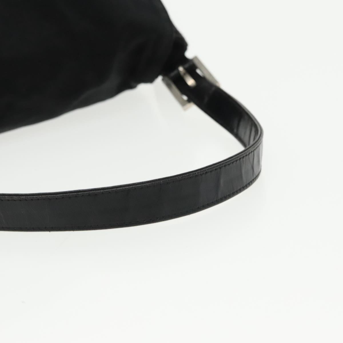 FENDI Mamma Baguette Shoulder Bag Nylon Black Silver 101489