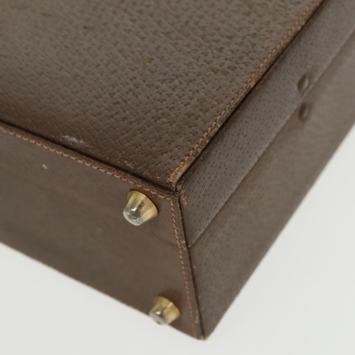 GUCCI Trunk Leather Brown Gold 101575