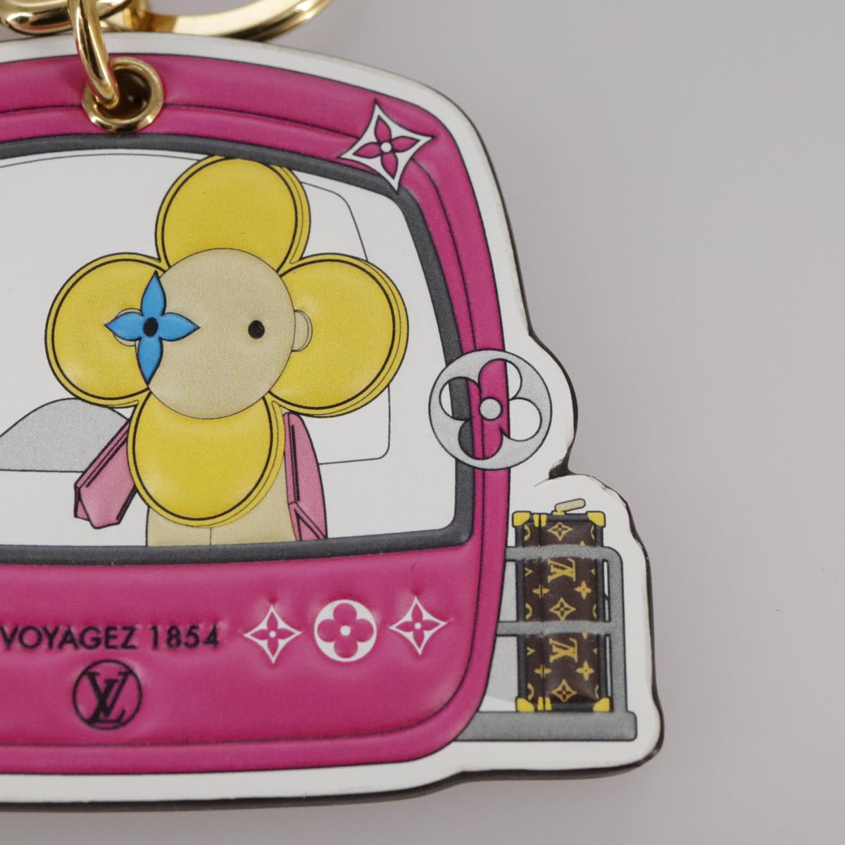 LOUIS VUITTON Monogram Porte Cles Epivivienne Key Ring Pink M68653 101583