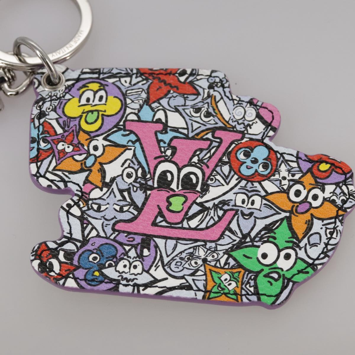 LOUIS VUITTON Monogram Comics Key Holder Purple MP3456 LV 101584