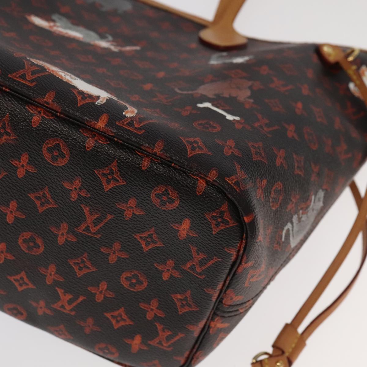 LOUIS VUITTON Catgram Neverfull MM Tote Bag M44441 LV 101672SA