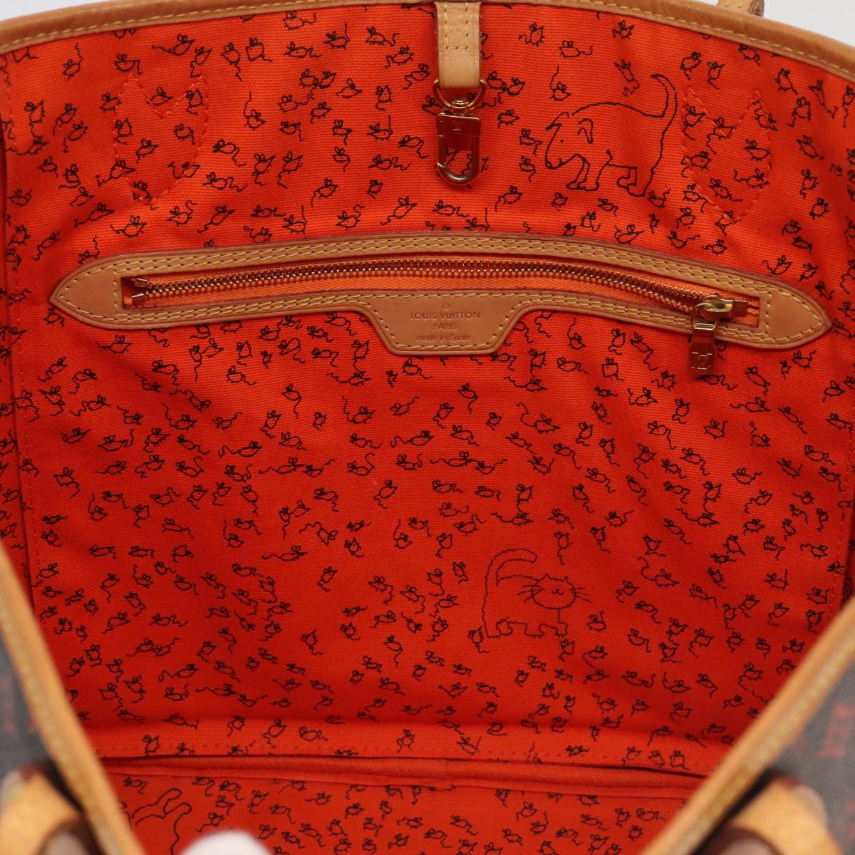LOUIS VUITTON Catgram Neverfull MM Tote Bag M44441 LV 101672SA