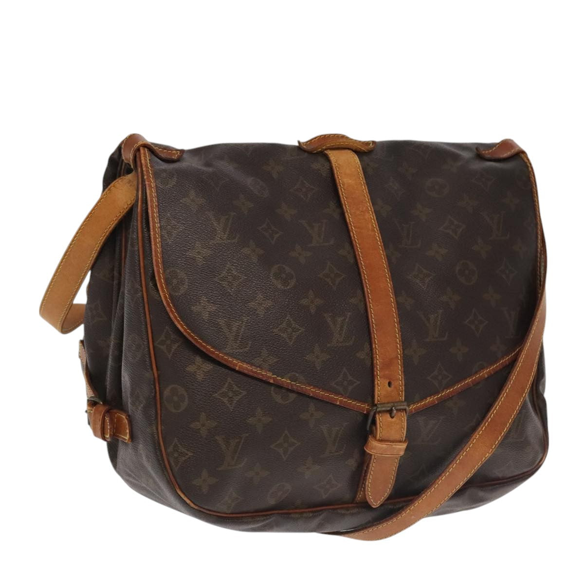 LOUIS VUITTON Monogram Saumur 35 Shoulder Bag M42254 LV 101695
