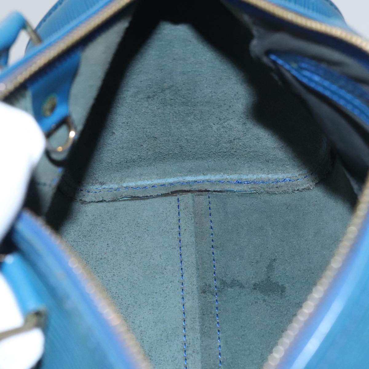 LOUIS VUITTON Epi Speedy 25 Hand Bag Toledo Blue M43015 LV 101711