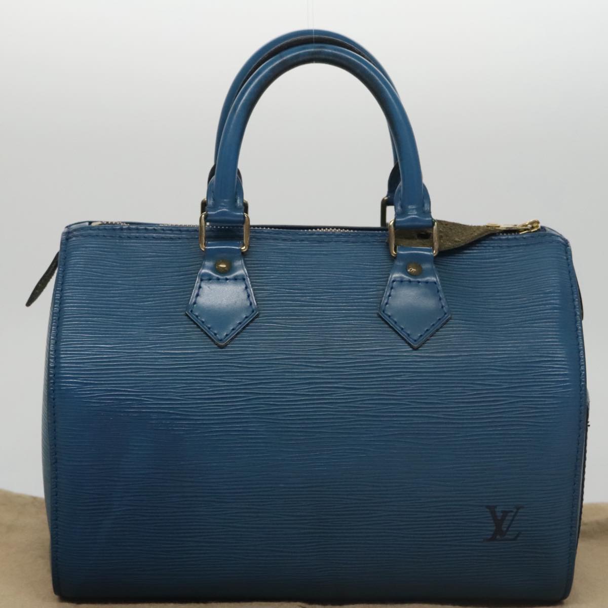 LOUIS VUITTON Epi Speedy 25 Hand Bag Toledo Blue M43015 LV 101711