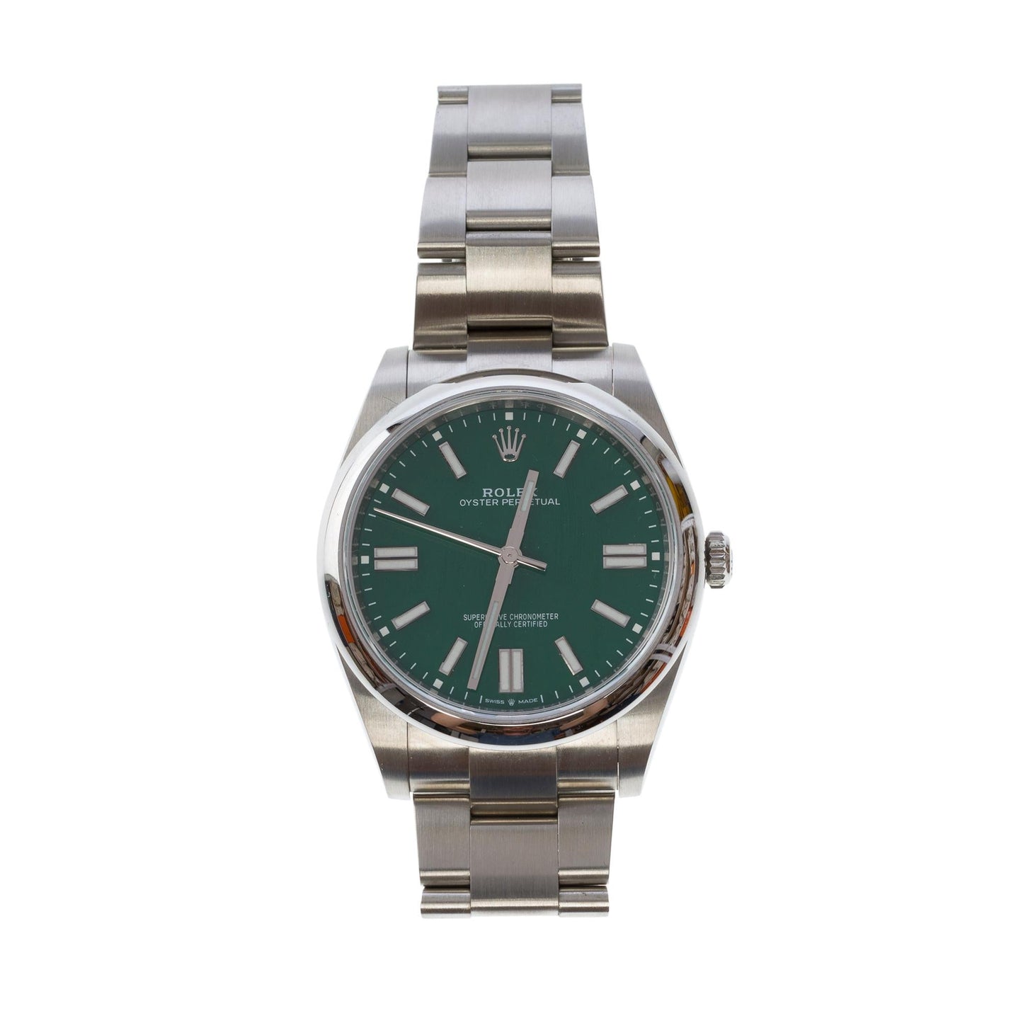 New Rolex Oyster Perpetual 41mm Green in steel