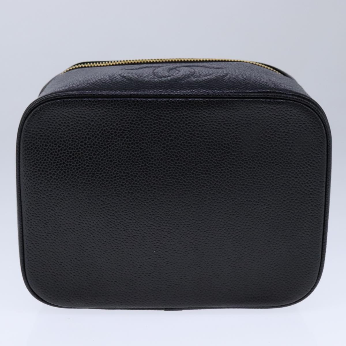 CHANEL Vanity Hand Bag Caviar Skin Black CC 101921