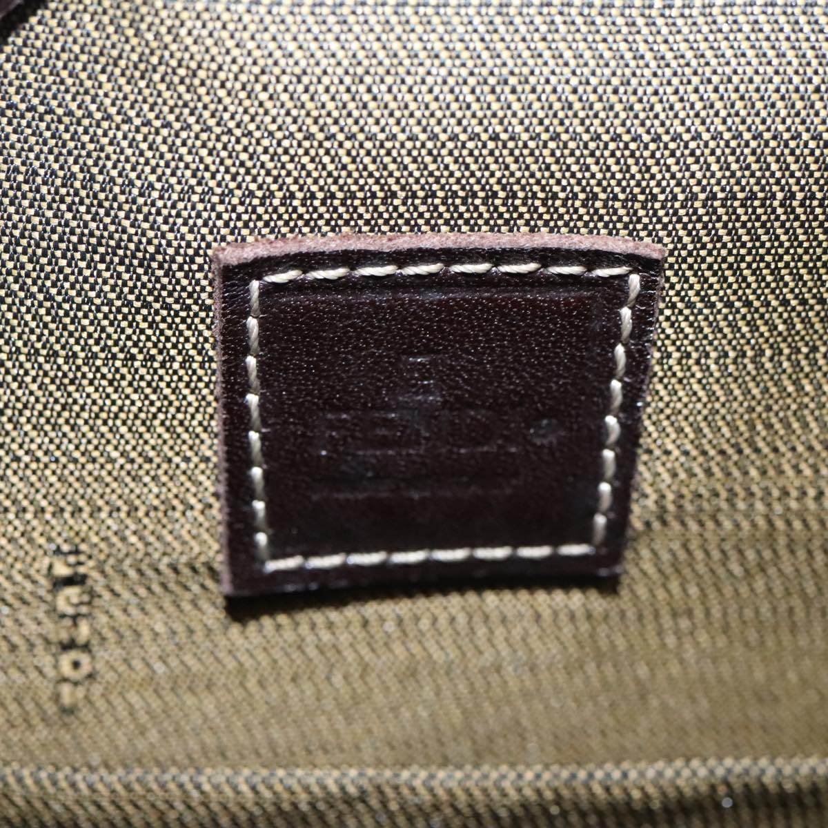 FENDI Zucca Canvas Hand Bag Brown Black 101927A