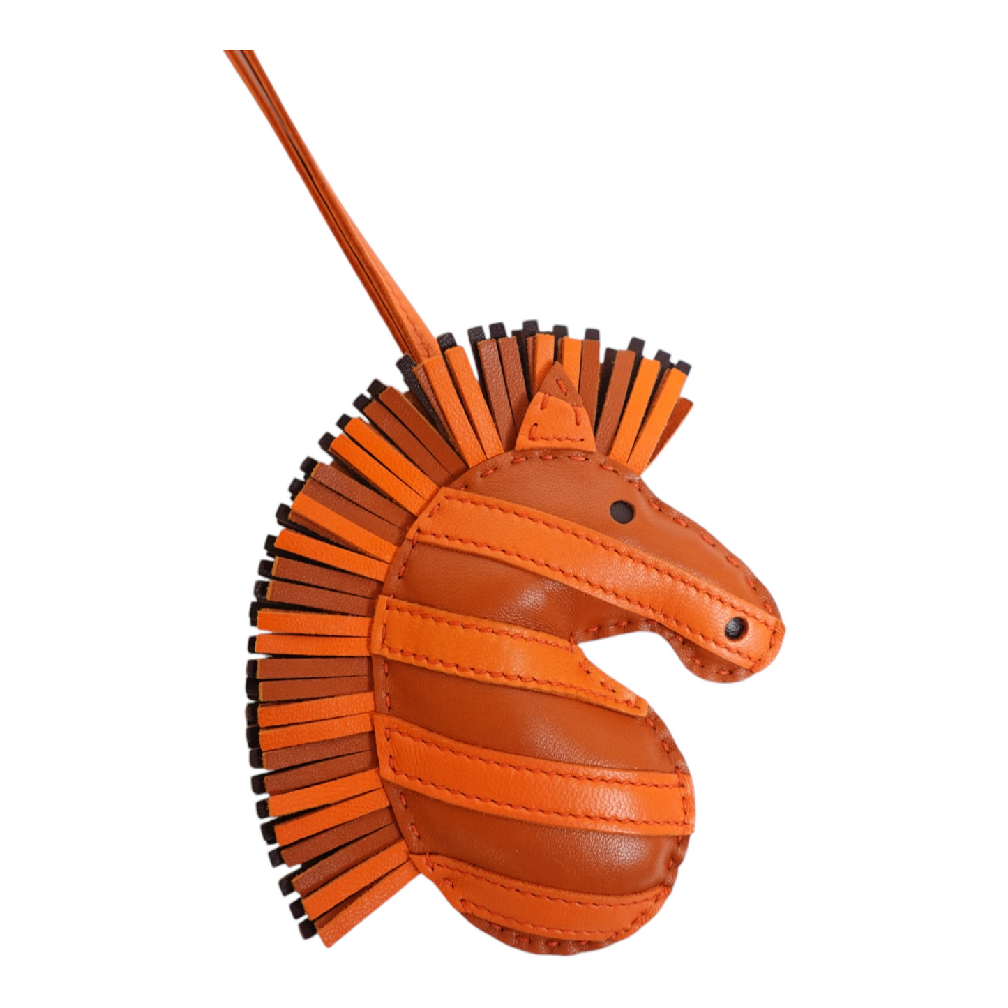 Hermes Gee Gee Savannah Bag Charm Orange Leather