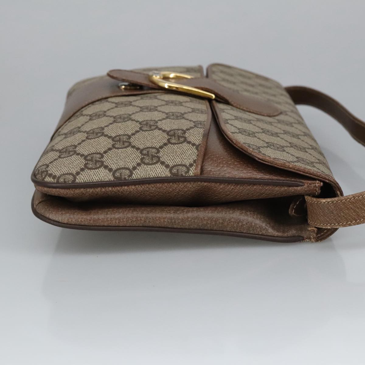 GUCCI GG Supreme Shoulder Bag PVC Beige Gold 102052