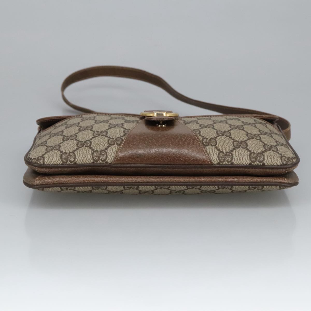 GUCCI GG Supreme Shoulder Bag PVC Beige Gold 102052