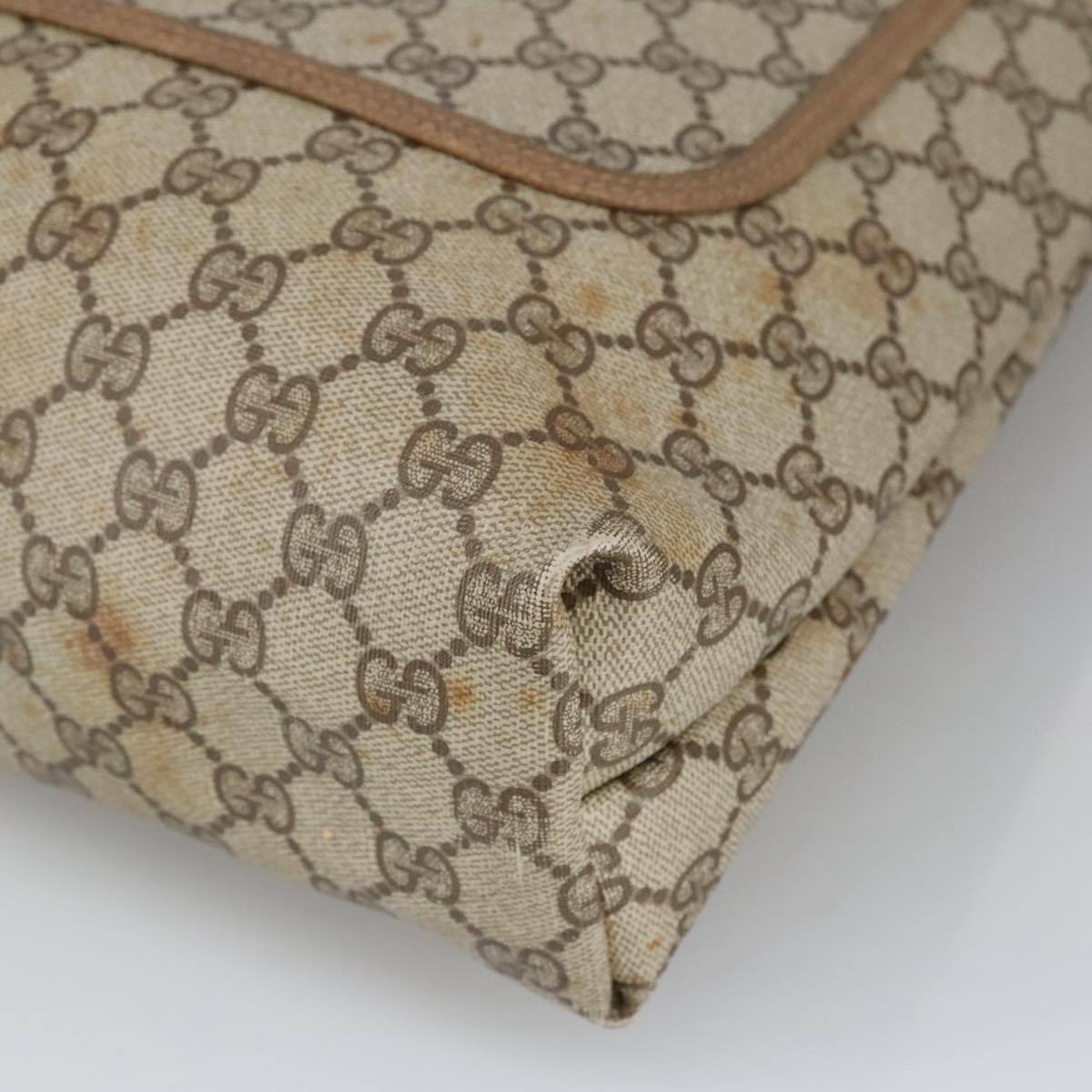GUCCI GG Supreme Web Sherry Line Tote Bag PVC Beige Red Green 102053