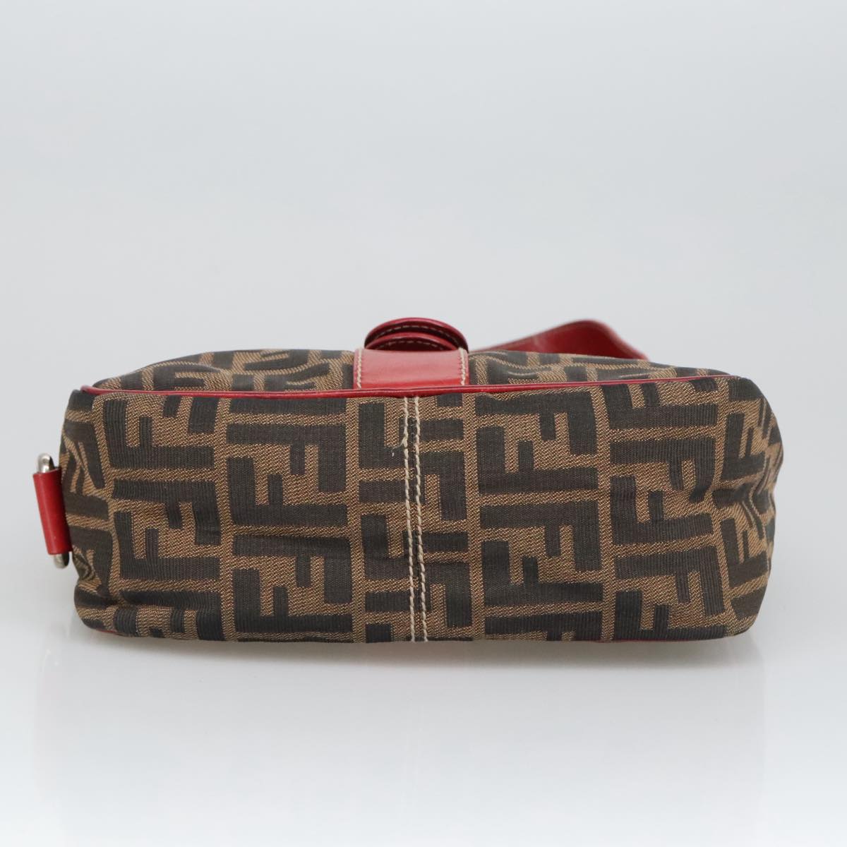 FENDI Zucca Canvas Shoulder Bag Brown Black 8BR148 102056