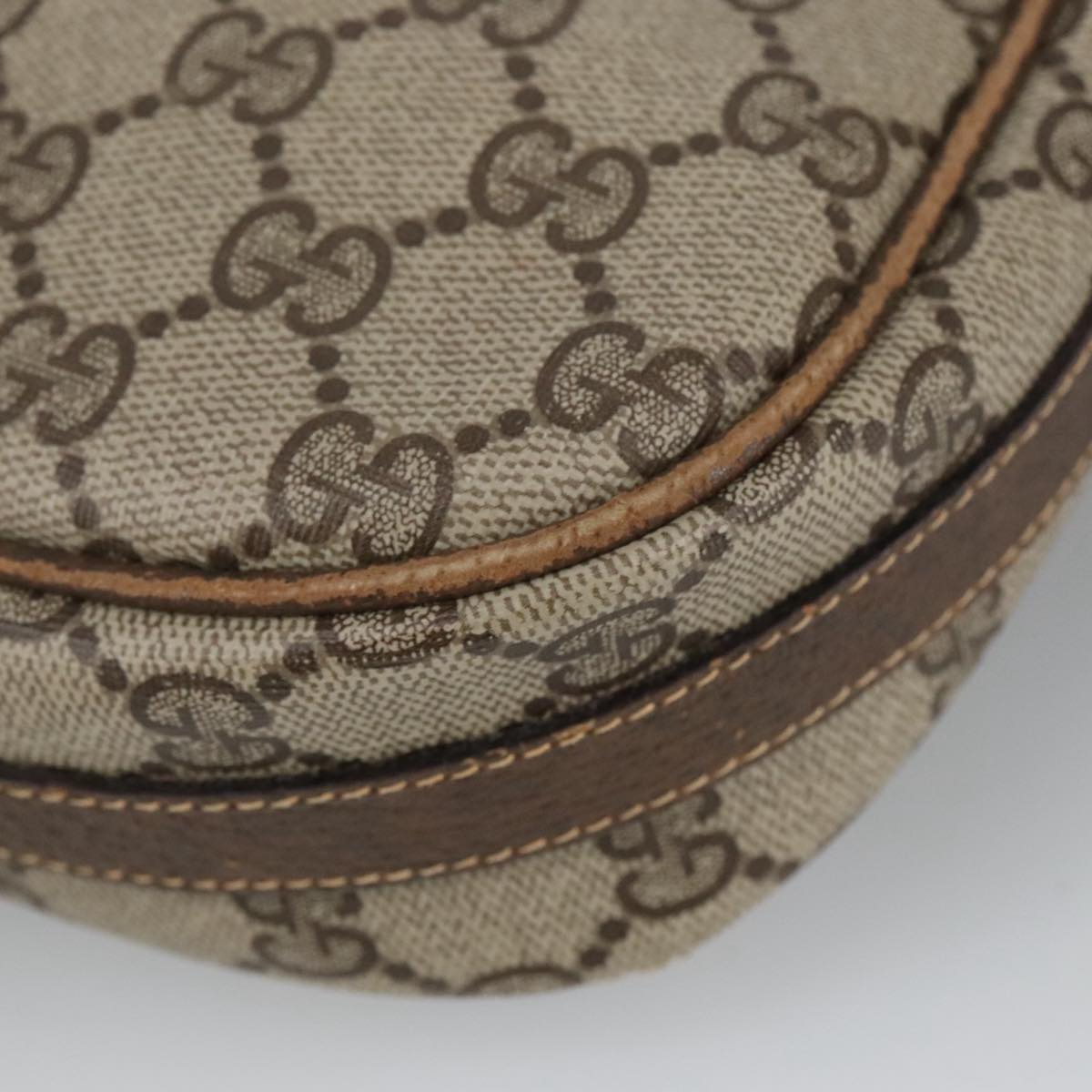 GUCCI GG Supreme Shoulder Bag PVC Beige Gold 001 115 4425 102057