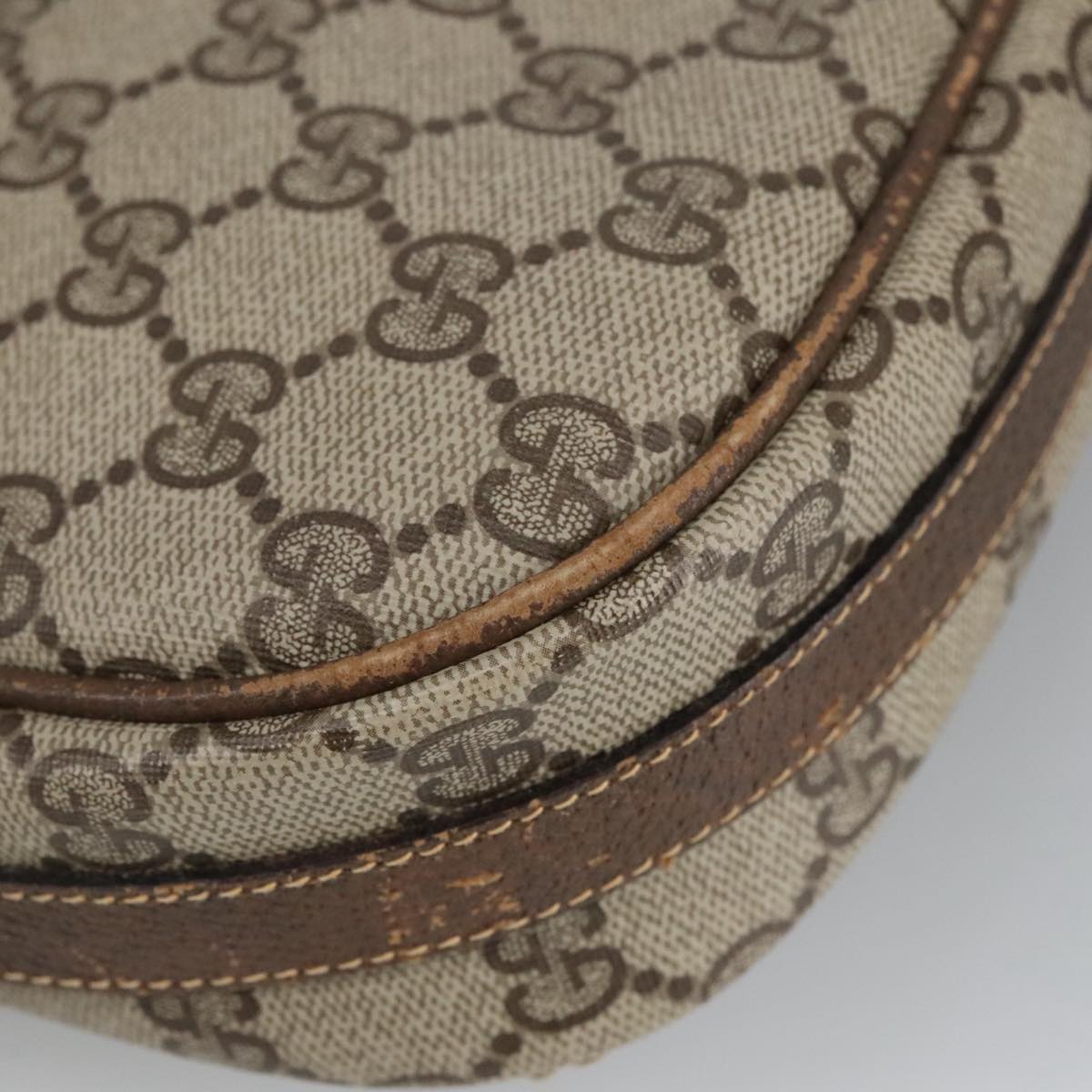 GUCCI GG Supreme Shoulder Bag PVC Beige Gold 001 115 4425 102057