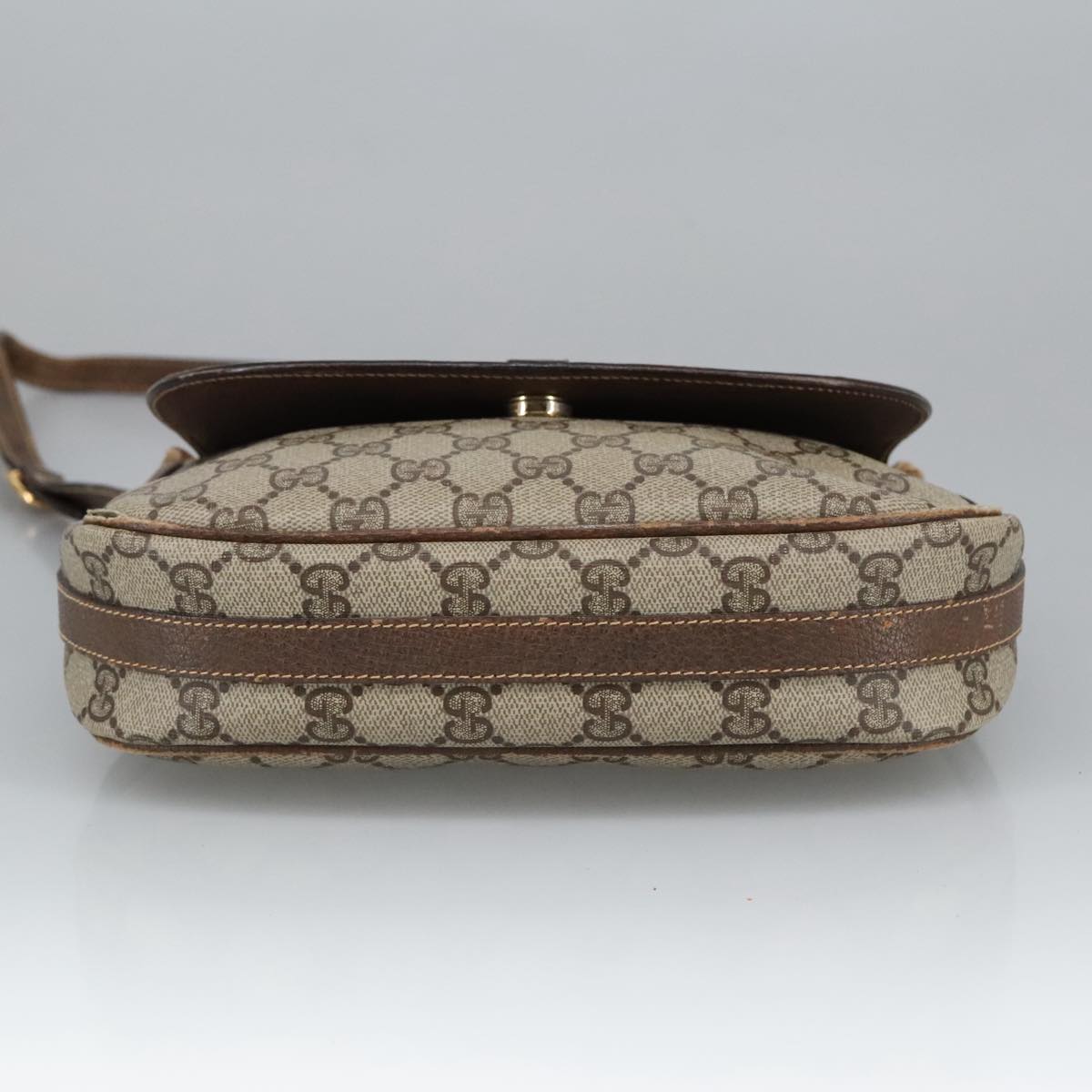 GUCCI GG Supreme Shoulder Bag PVC Beige Gold 001 115 4425 102057