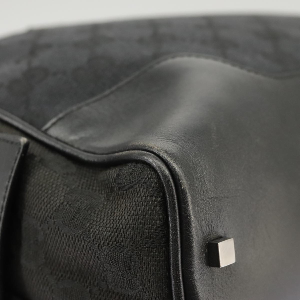 GUCCI GG Canvas Hand Bag Black Silver 002 1115 102070