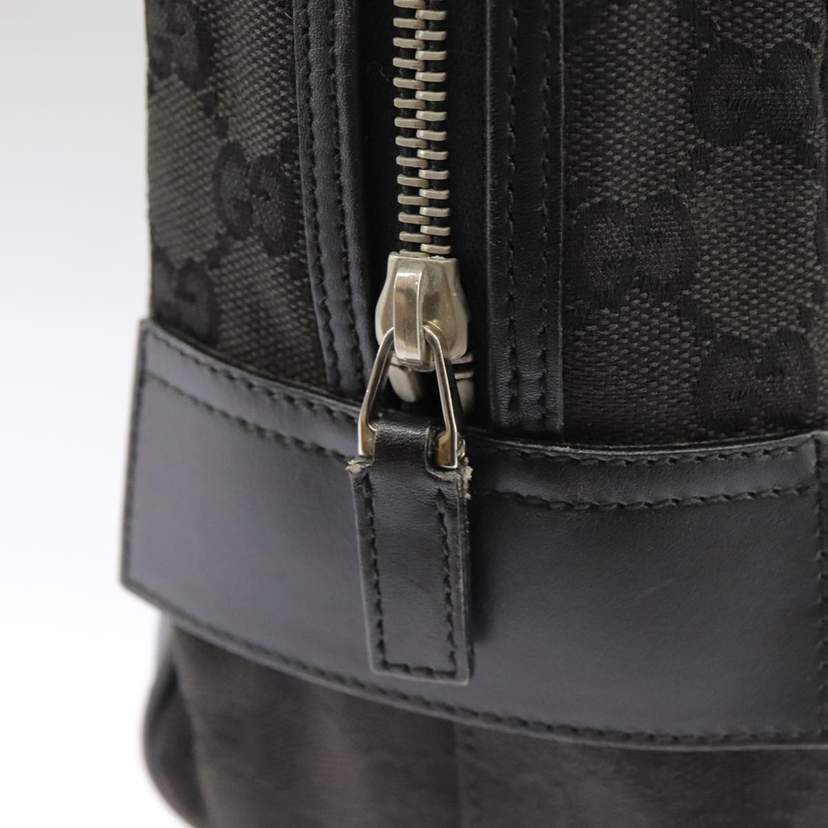 GUCCI GG Canvas Hand Bag Black Silver 002 1115 102070