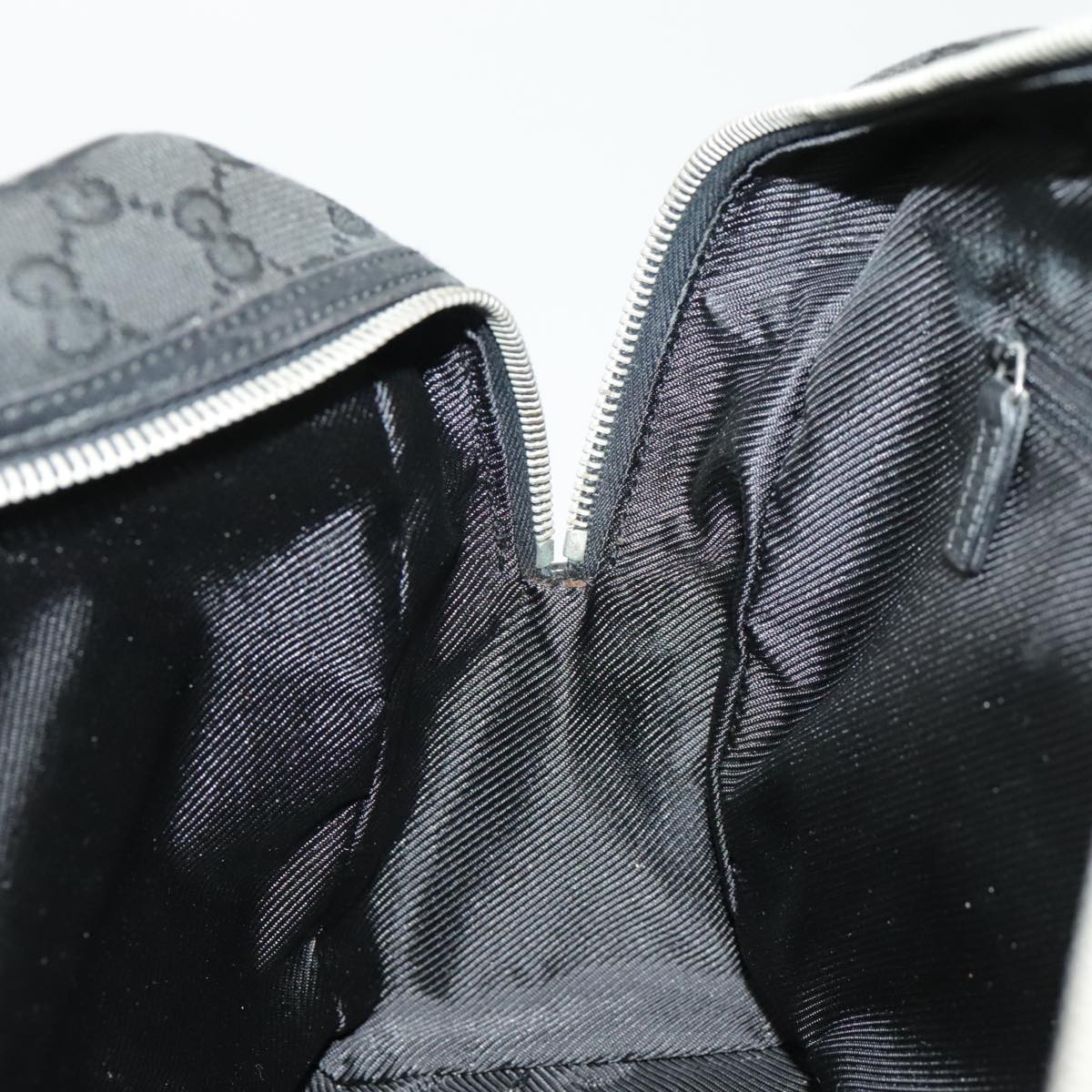 GUCCI GG Canvas Hand Bag Black Silver 002 1115 102070