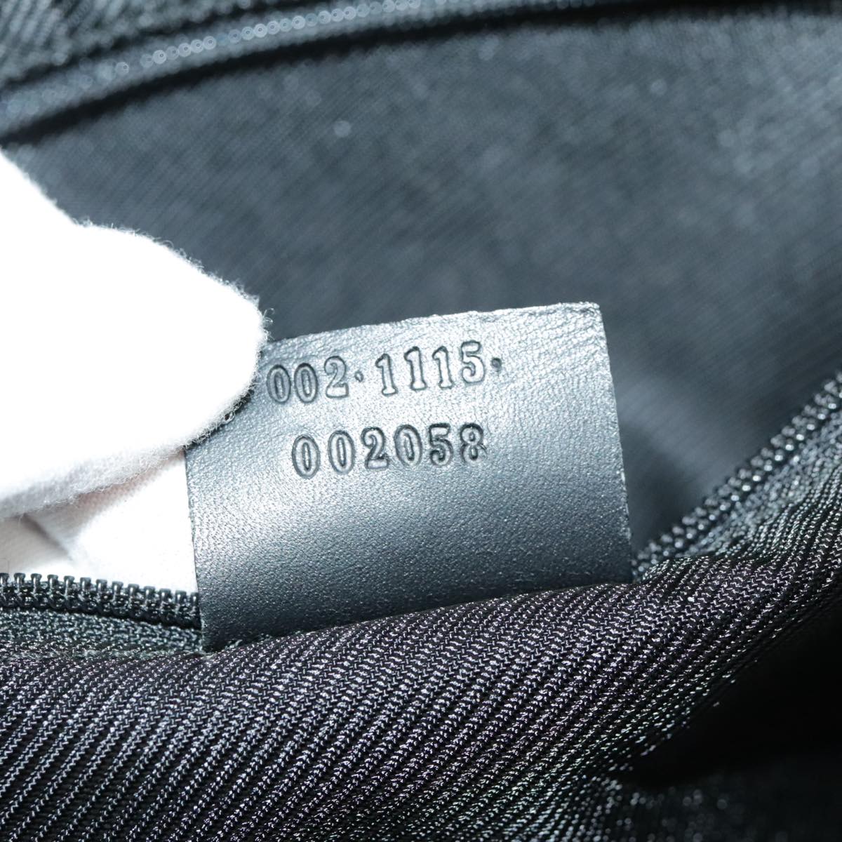 GUCCI GG Canvas Hand Bag Black Silver 002 1115 102070