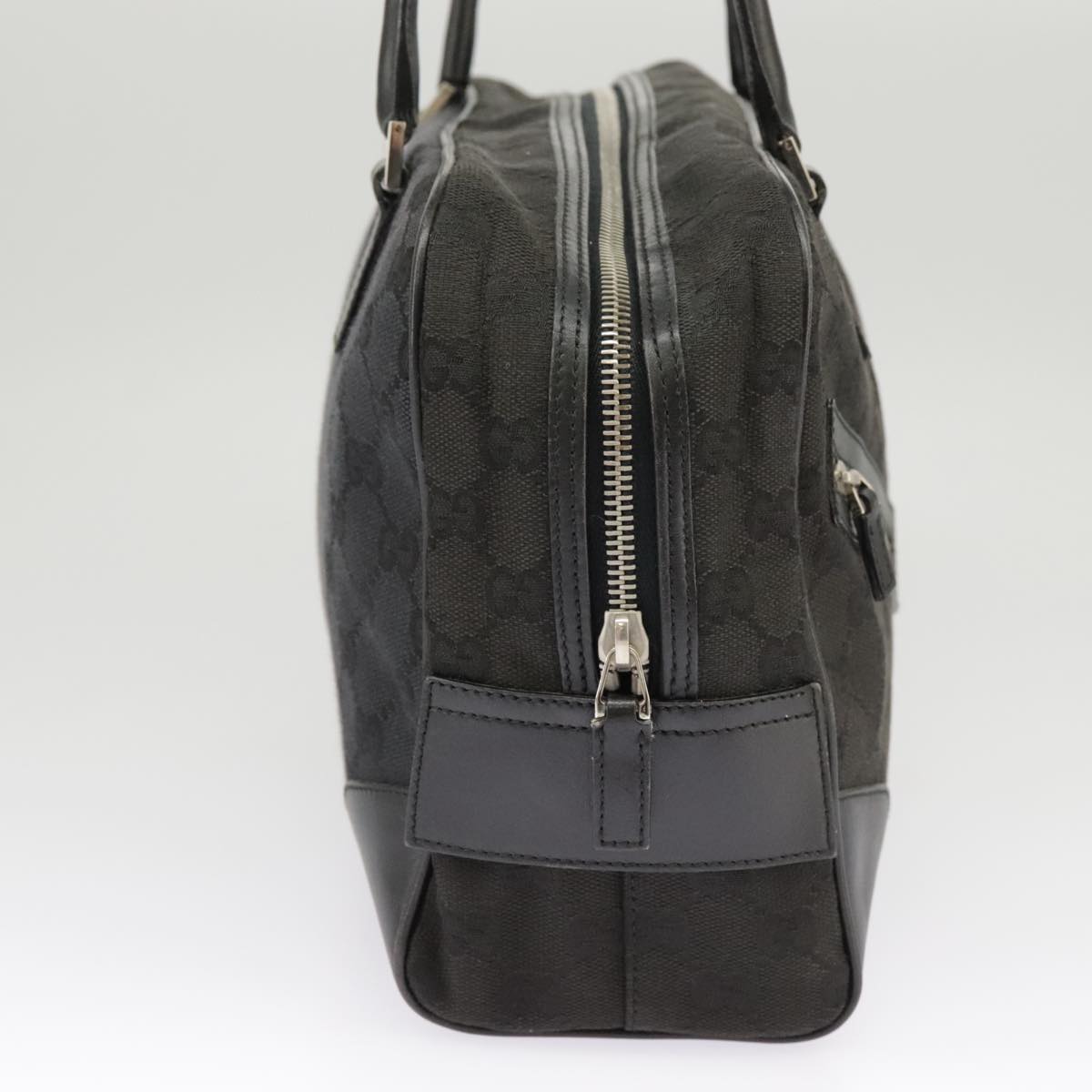 GUCCI GG Canvas Hand Bag Black Silver 002 1115 102070