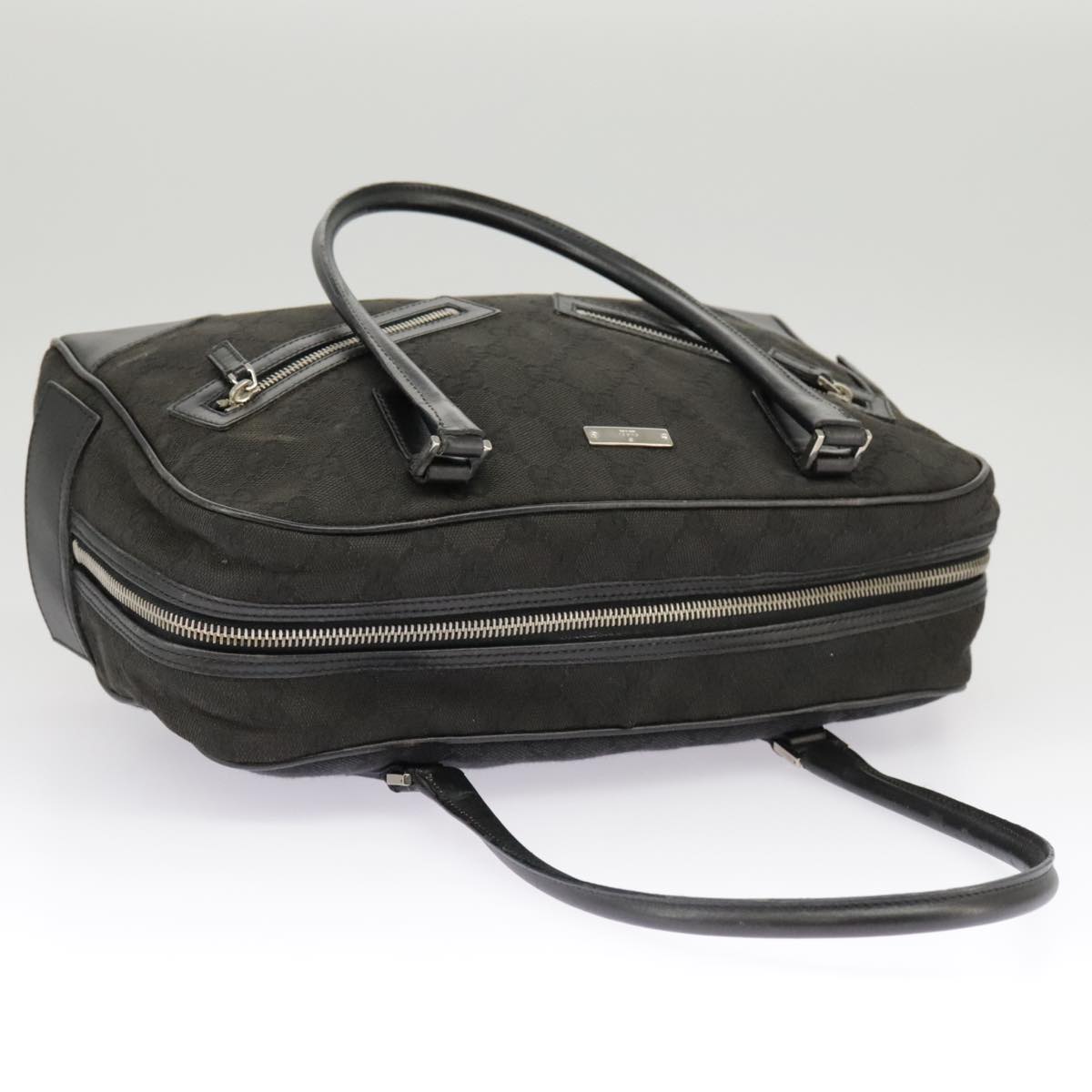 GUCCI GG Canvas Hand Bag Black Silver 002 1115 102070
