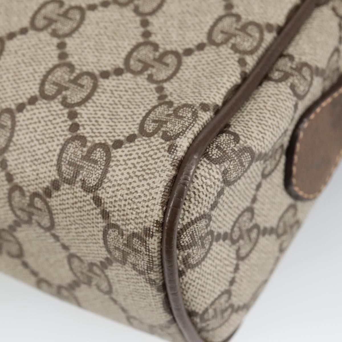 GUCCI GG Supreme Web Sherry Line Shoulder Bag PVC Beige 378 02 005 102112