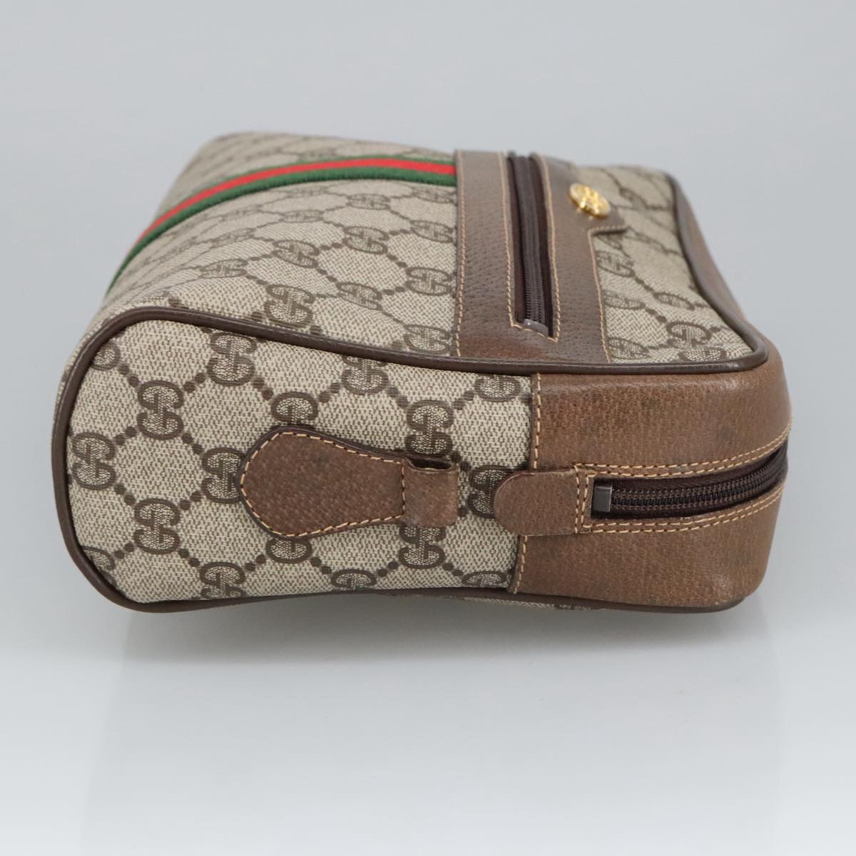 GUCCI GG Supreme Web Sherry Line Shoulder Bag PVC Beige 378 02 005 102112