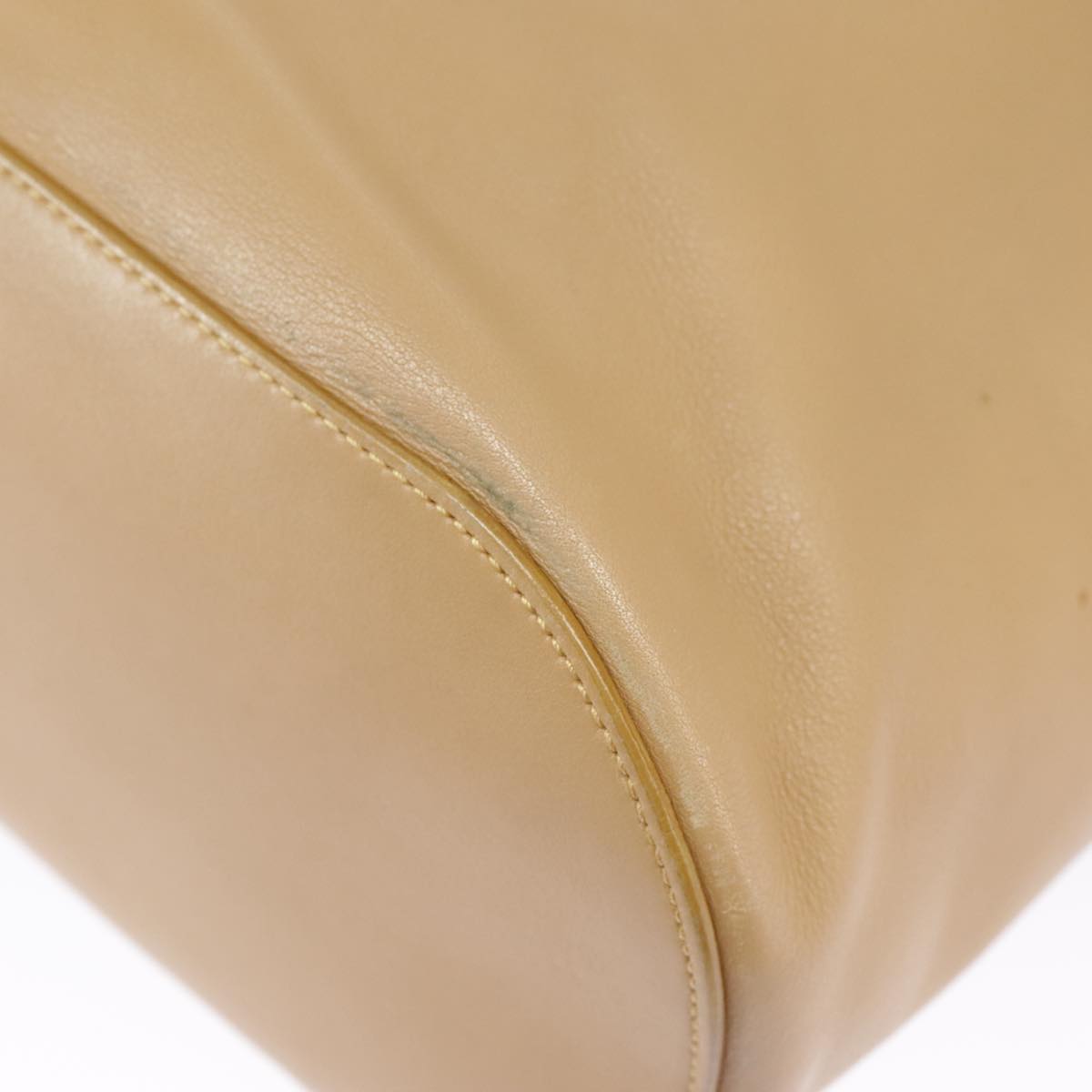 GUCCI Hand Bag Leather Plastic Beige Silver 001 3738 102113
