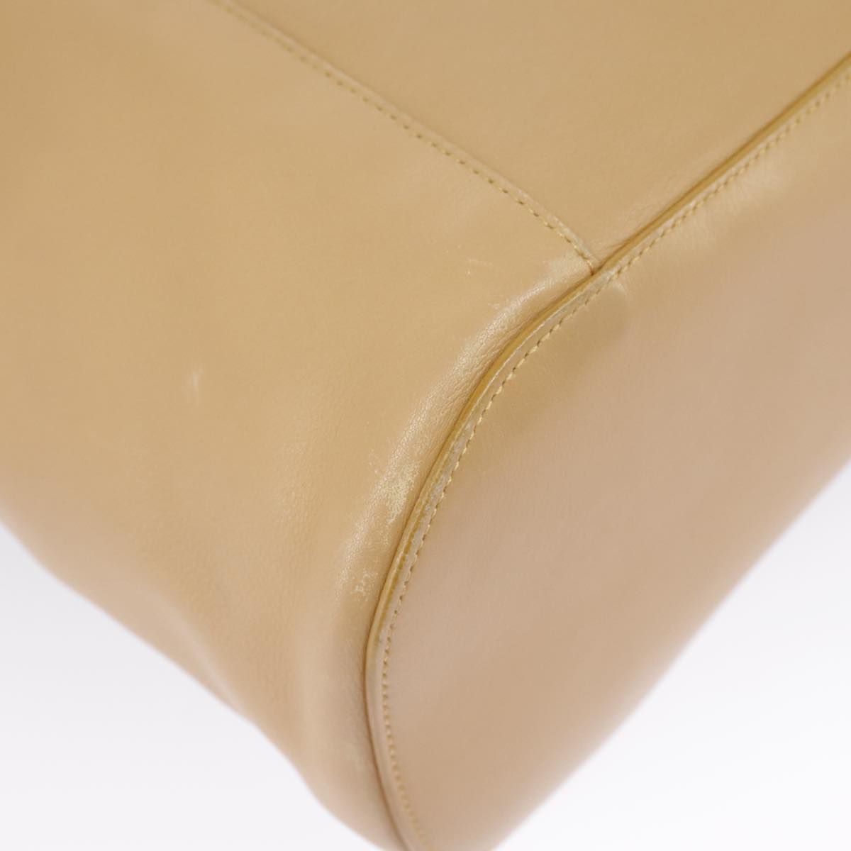 GUCCI Hand Bag Leather Plastic Beige Silver 001 3738 102113