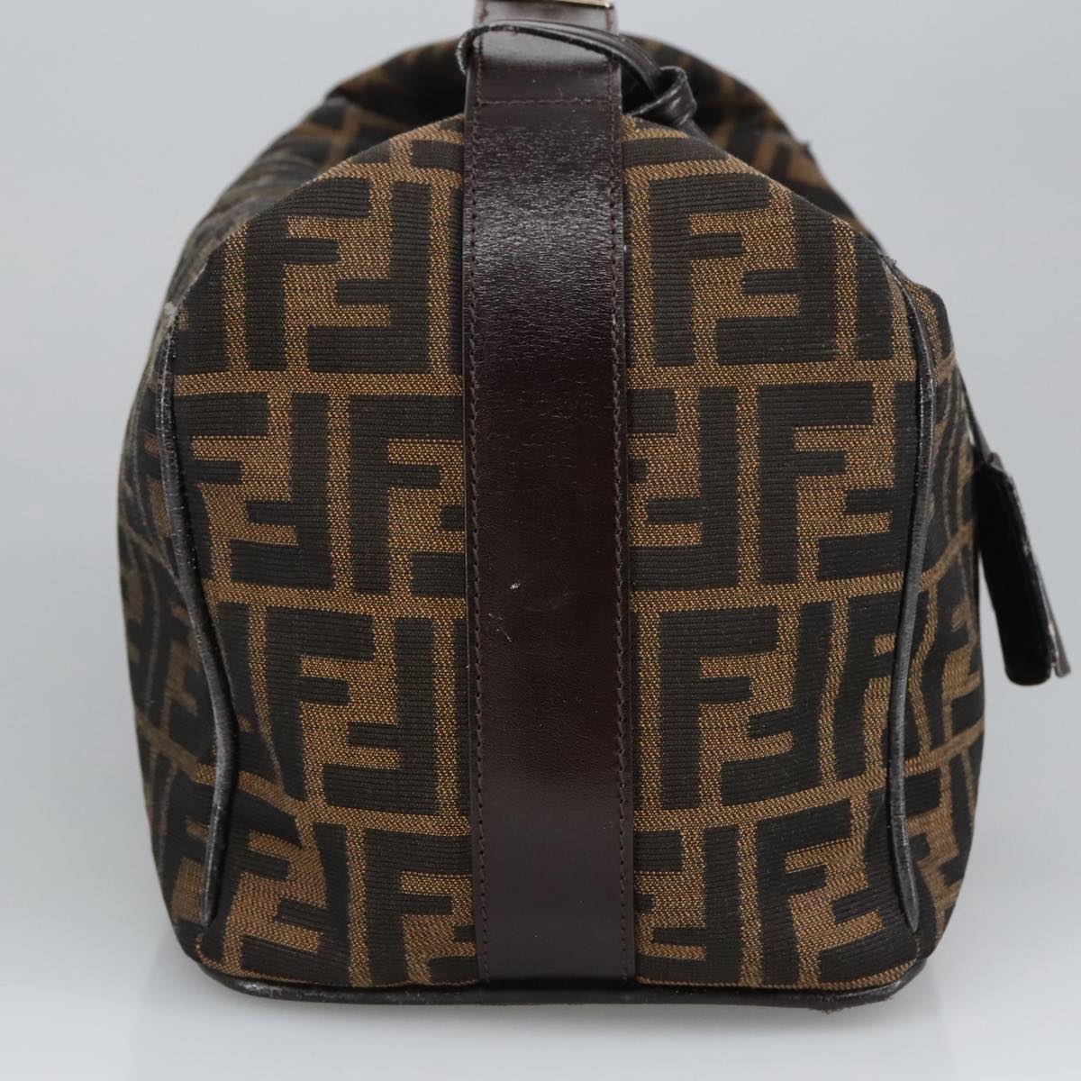 FENDI Zucca Canvas Vanity Hand Bag Brown Black 102121