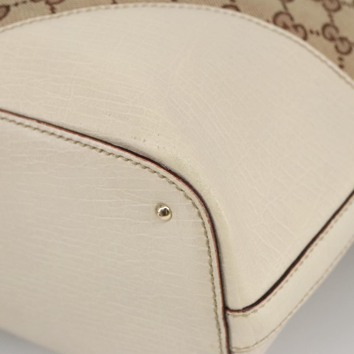 GUCCI GG Canvas Tote Bag Beige Gold 137385 102161