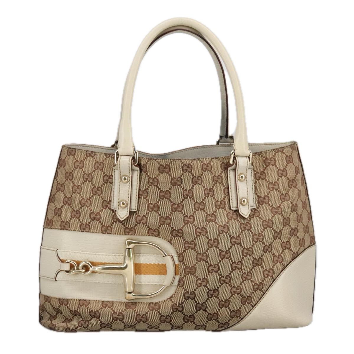 GUCCI GG Canvas Tote Bag Beige Gold 137385 102161