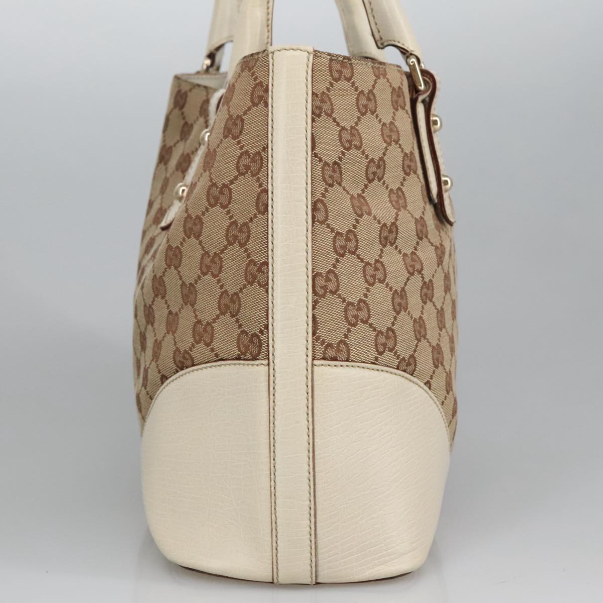 GUCCI GG Canvas Tote Bag Beige Gold 137385 102161