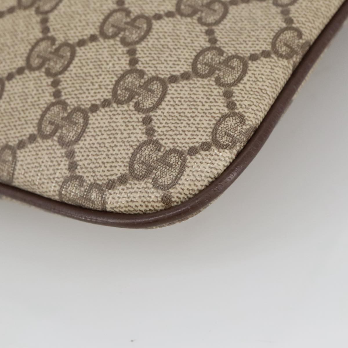 GUCCI GG Supreme Web Sherry Line Shoulder Bag PVC Beige 904 02 047 102166