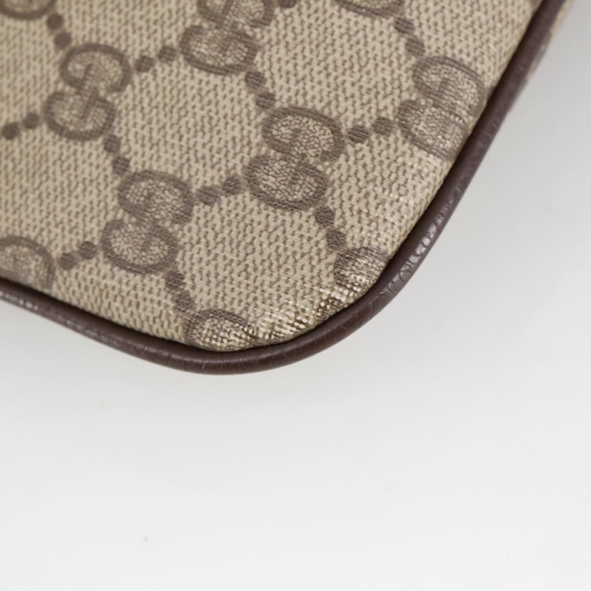 GUCCI GG Supreme Web Sherry Line Shoulder Bag PVC Beige 904 02 047 102166