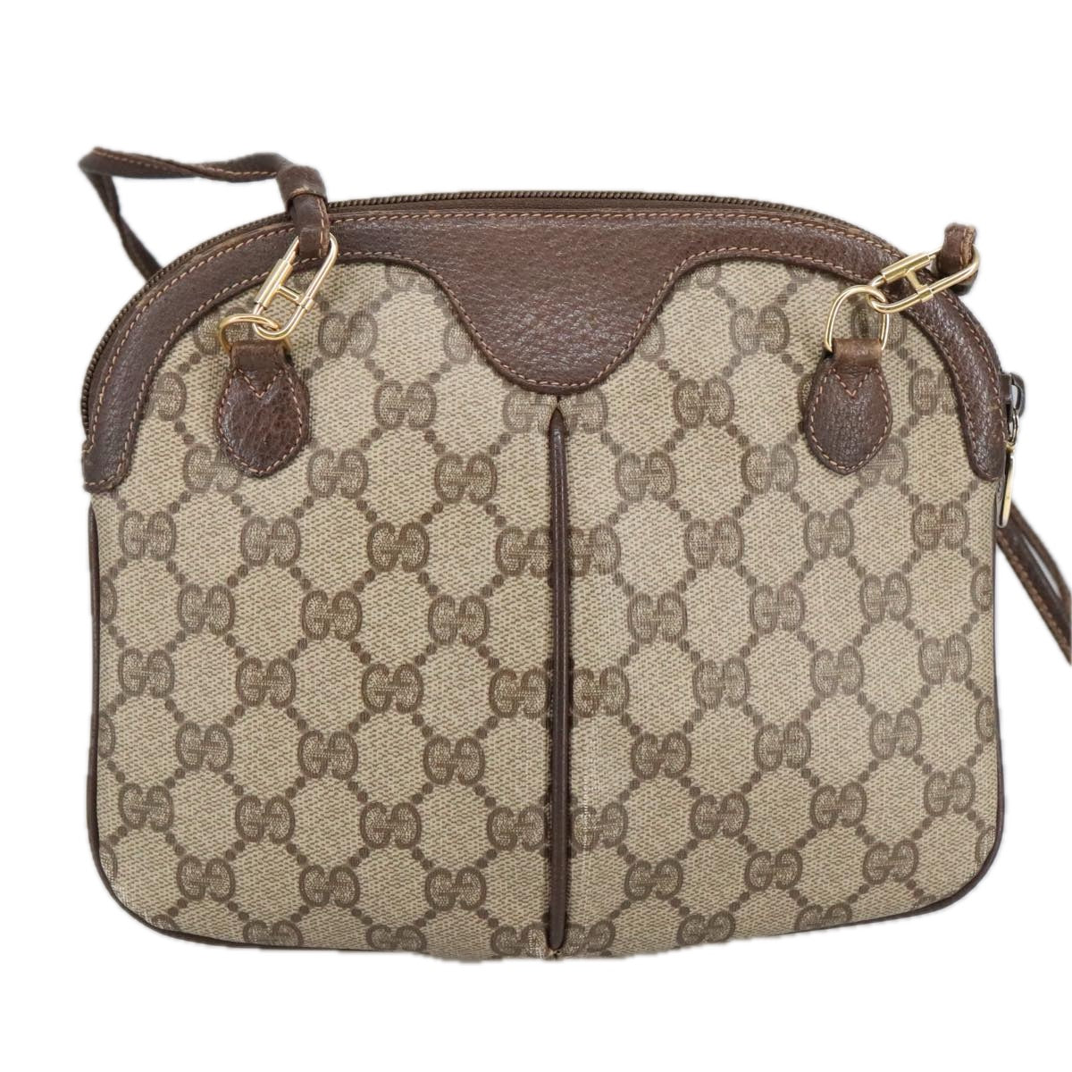 GUCCI GG Supreme Web Sherry Line Shoulder Bag PVC Beige 904 02 047 102166