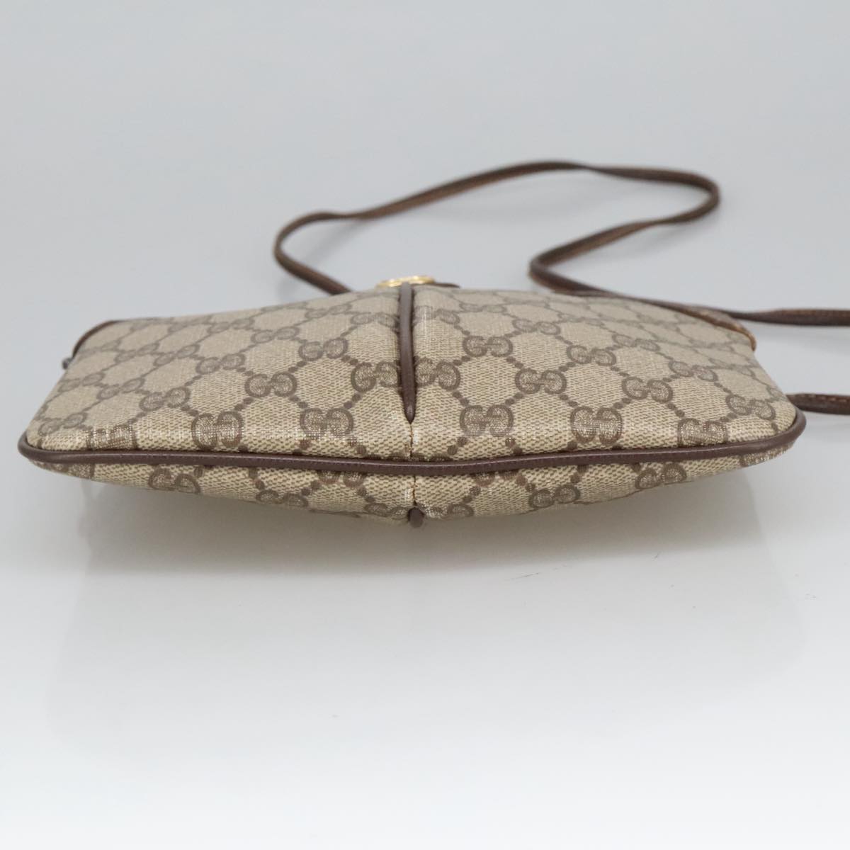 GUCCI GG Supreme Web Sherry Line Shoulder Bag PVC Beige 904 02 047 102166
