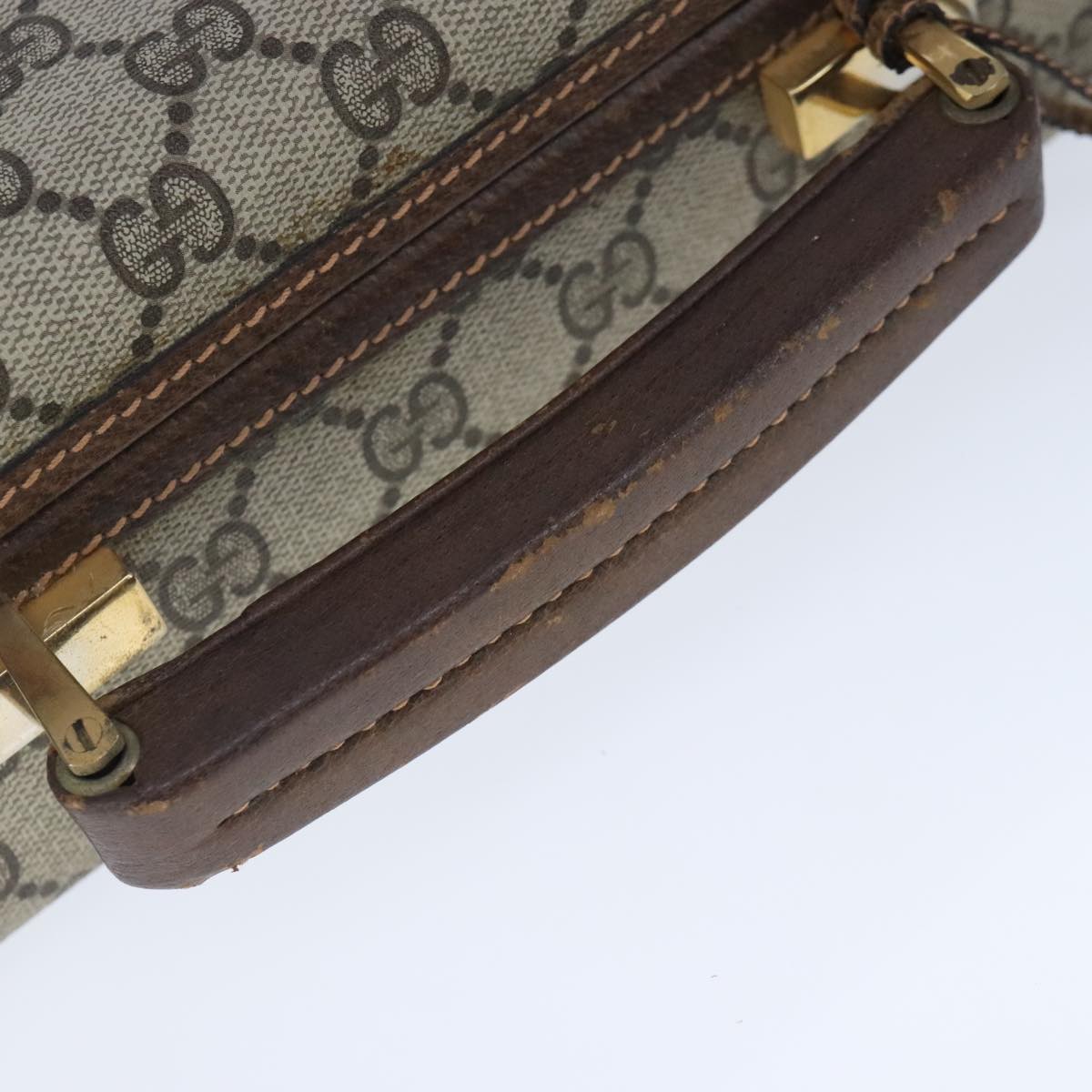 GUCCI GG Supreme Trunk PVC Leather Beige Gold 102207