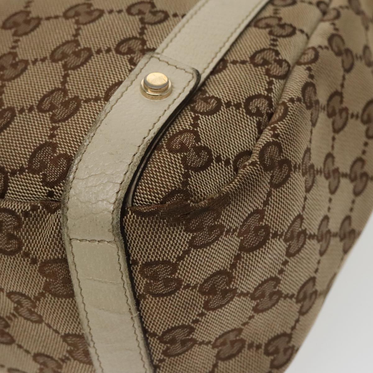 GUCCI GG Canvas Abbey Tote Bag Beige Gold 130736 102266