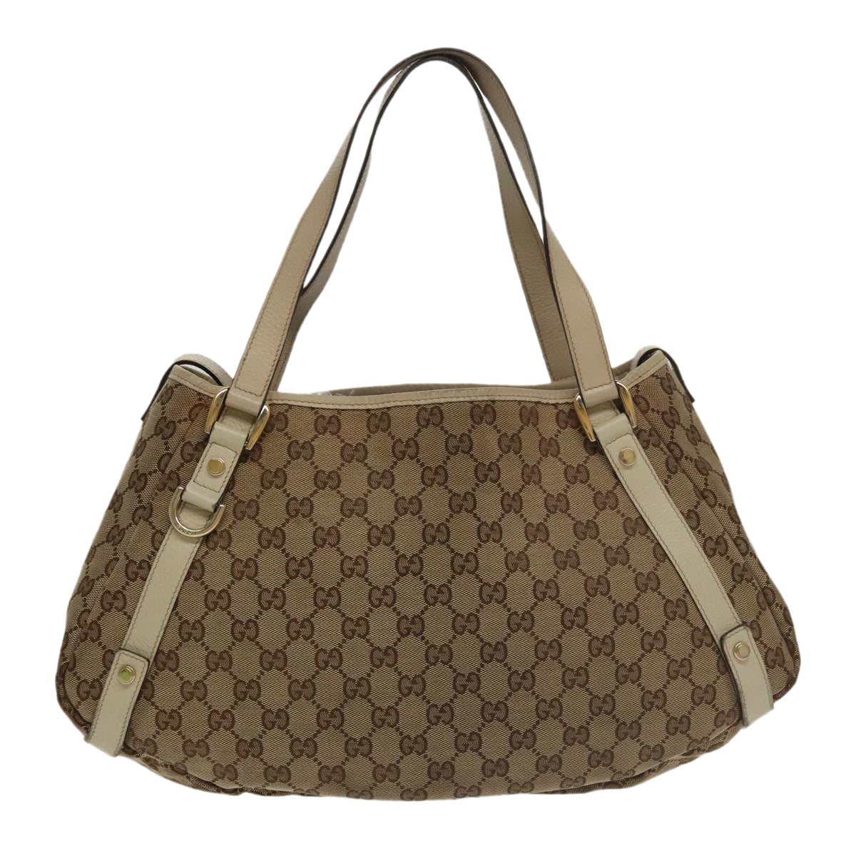 GUCCI GG Canvas Abbey Tote Bag Beige Gold 130736 102266