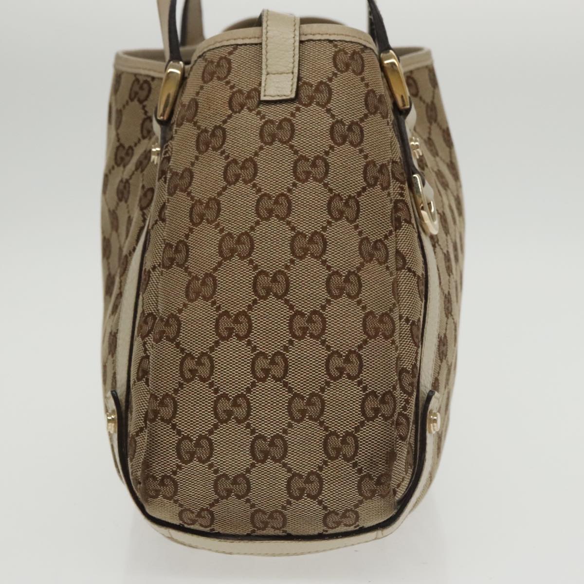 GUCCI GG Canvas Abbey Tote Bag Beige Gold 130736 102266